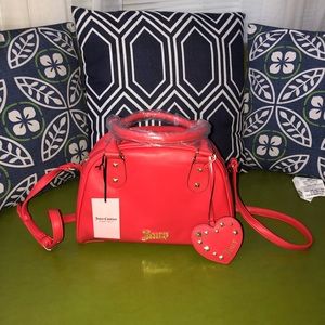Juicy Couture Valentine’s Day Cherry Red Purse with Studded Heart Tag❣️ 🍒